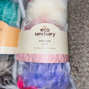 Eco Friendly Bath Poufs Set of 3